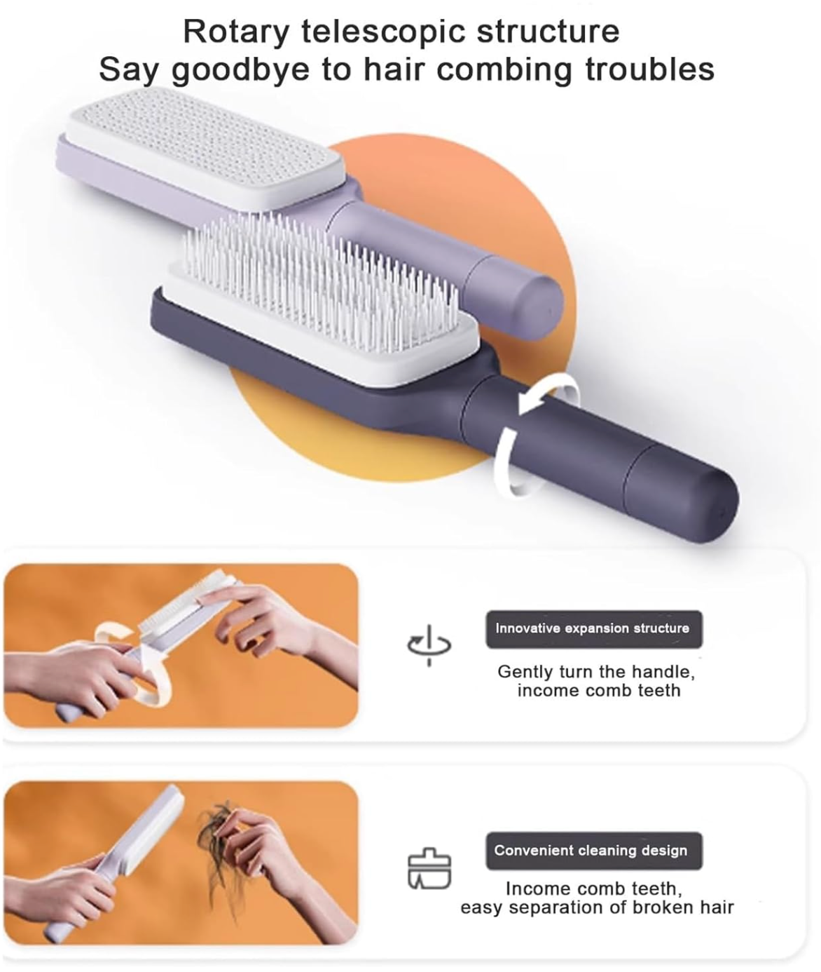 Aaliyah Brush Self Cleaning Hair Brush
